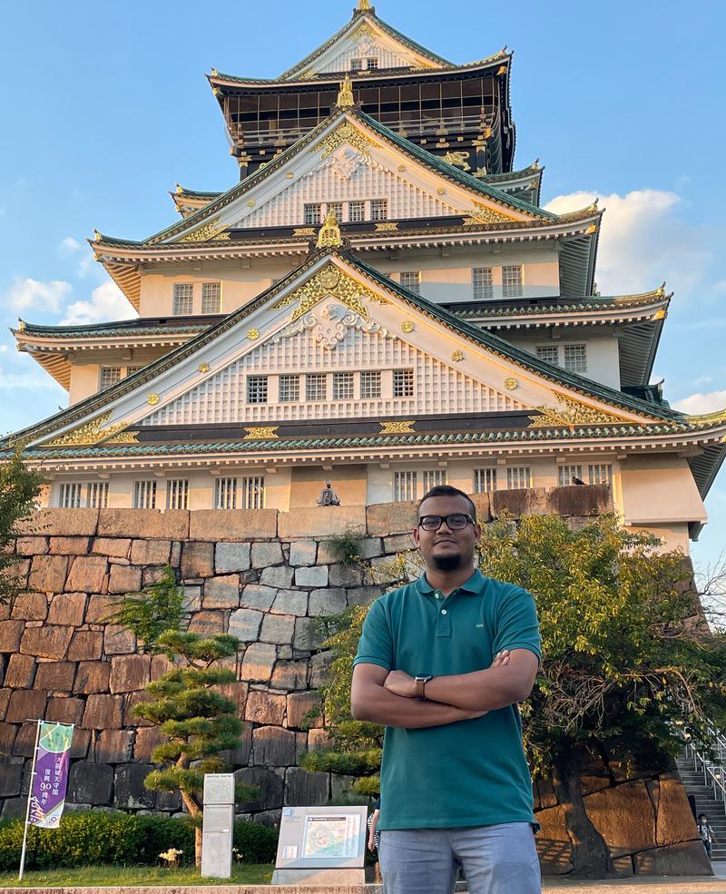 Infront of Osaka castle Osaka, Japan